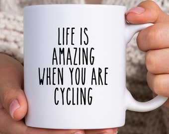 Cycling Gifts, Cycling Mug, Funny Gift Cyclist, Cycle Gift for Man, Bike Gift for Him, Bike Mug Husband, Rae Dunn inspired