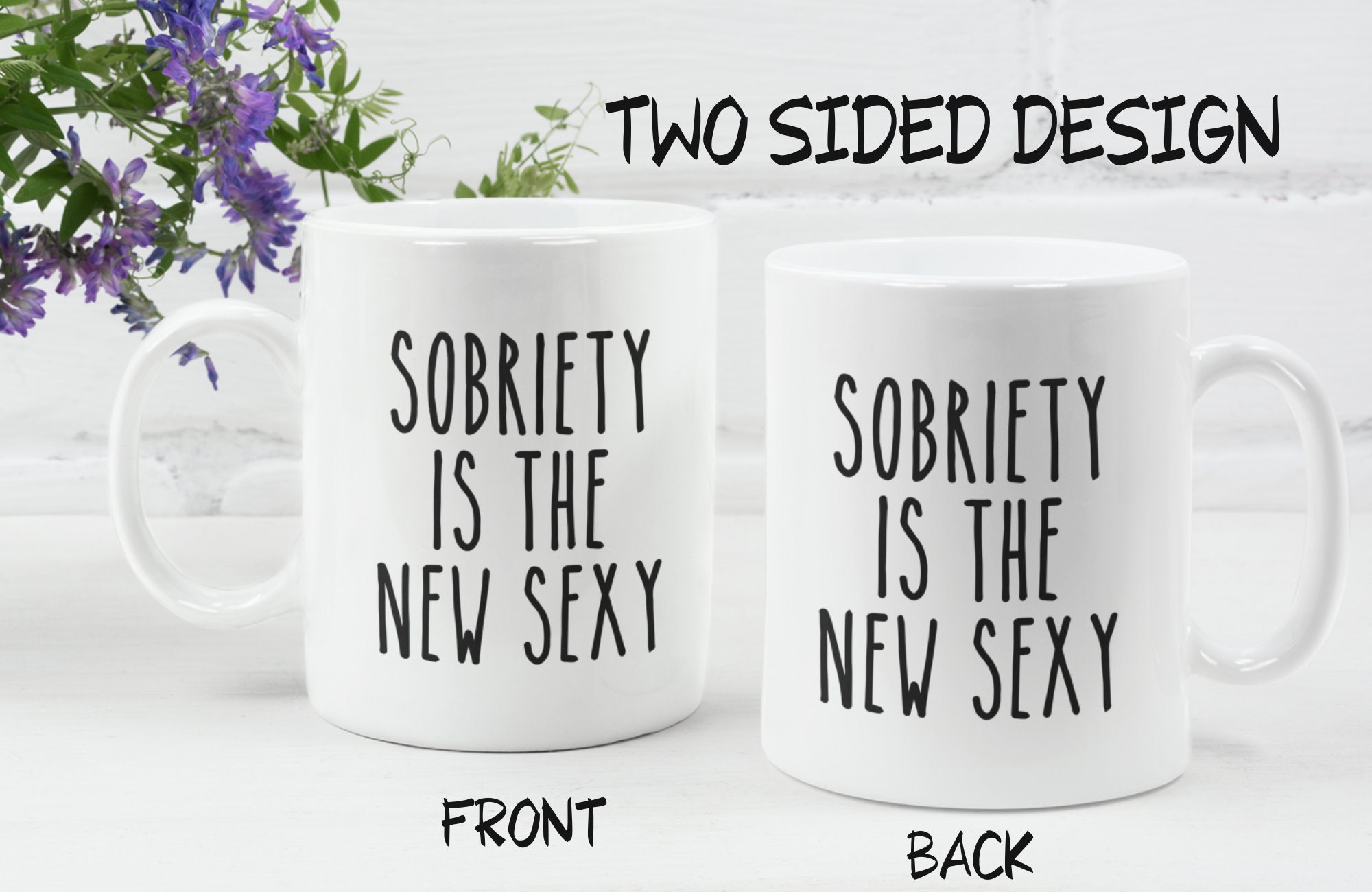 Tazza da caffè Sober AF divertente regalo di recupero della sobrietà per uomini e donne tazza in ceramica bianca 311,8 g