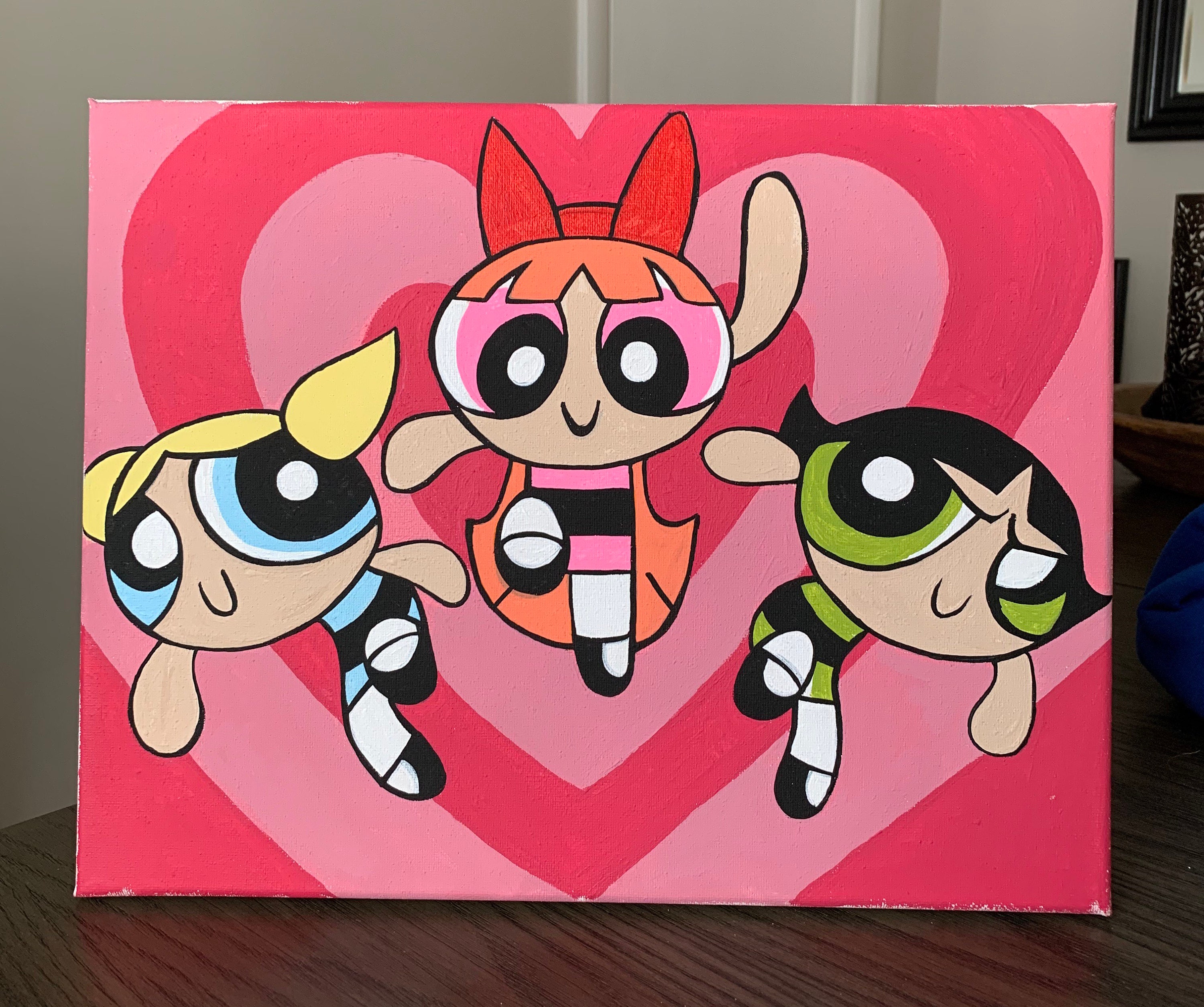 The Powerpuff Girls Painting 11x14 Etsy