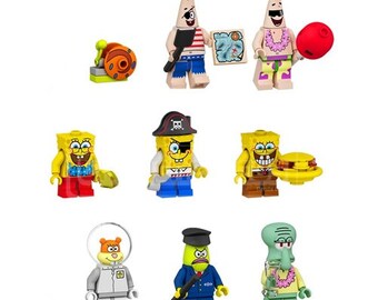 Lego Sponge Bob 1 Paneele halbrund mit Aufdruck 