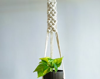 Cintre de plantes en macramé, jardinière murale, décoration rustique bohème vintage, cadeaux pour les amoureux des plantes, panier de plantes, jardinière suspendue à la corde, grand porte-pot