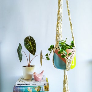 macrame plant hanger, plant holder, rope ceiling plant holder, long macrame hanging planter, plant lover gift, hanging garden decor