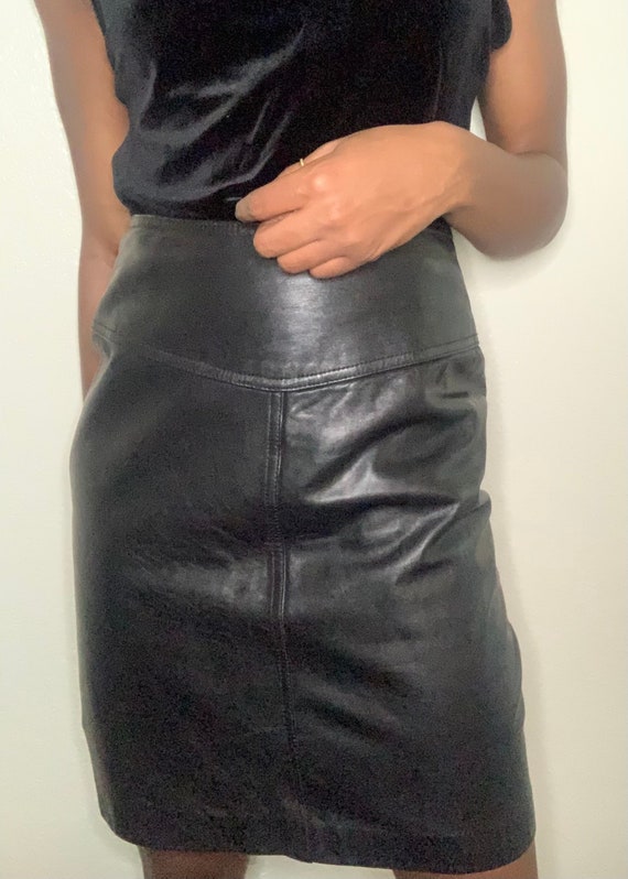 vintage leather mini skirt