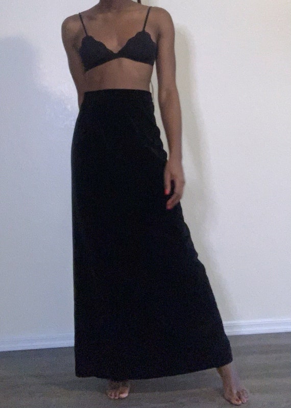 vintage midnight velvet maxi skirt