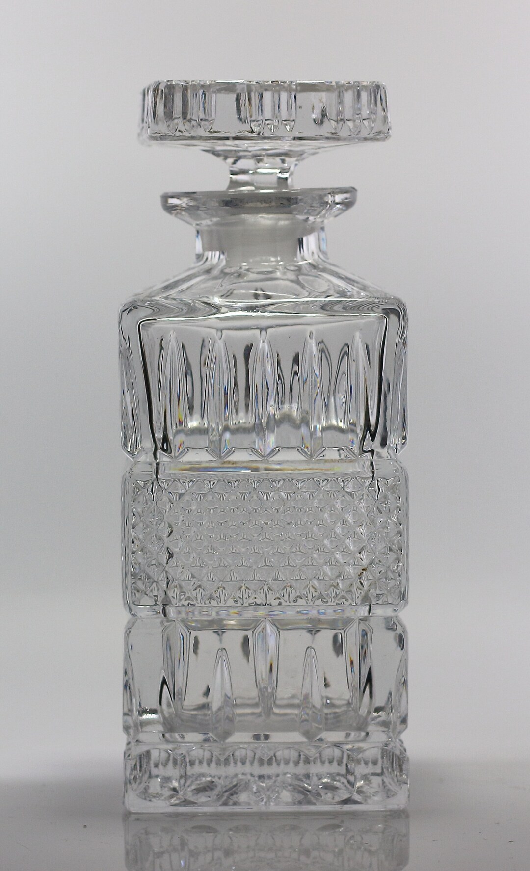 Bohemia Crystal Decanter Czech Crystal Decanter Square Etsy