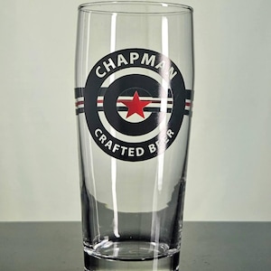 Chapman Crafted Souvenir Beer Glass - Collectible Glass - Beer Glass - Pilsner Glass - Pint Glass