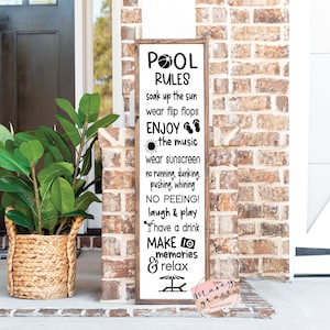 Pool Rules, Porch Sign, Vertical svg, Vertical sign, Summer, Pool Days, Beach, Cut File - SVG PNG DXF eps