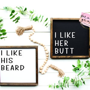 I like her butt svg | I like his beard svg | Couples svg | Love svg | Marriage svg | I Love You svg | Digital Cut File - SVG PNG DXF eps