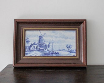 Delfts Blauwe tegel 'Landschap met molen' - Westraven (Utrecht)