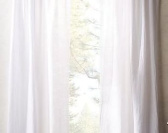 Rod Pocket cotton curtain, window curtains, door curtain, drapes, window treatment, farmhouse curtain, custom curtain, white curtain,