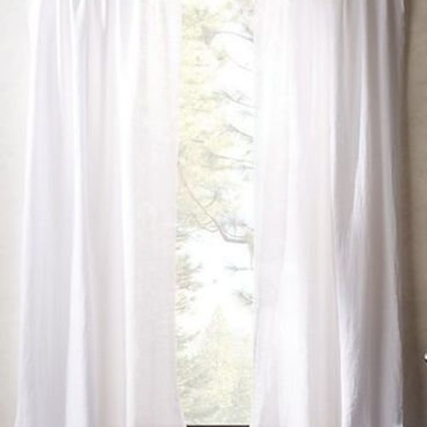 Rod Pocket cotton curtain, window curtains, door curtain, drapes, window treatment, farmhouse curtain, custom curtain, white curtain,