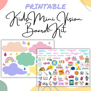Vision Board Kits + Printable Planners on Instagram: 🌈A great activity to  do with the kids to encourage a positive mindset ☺️ 🌈The KIDS Vision board  kit, with age appropriate quotes, words