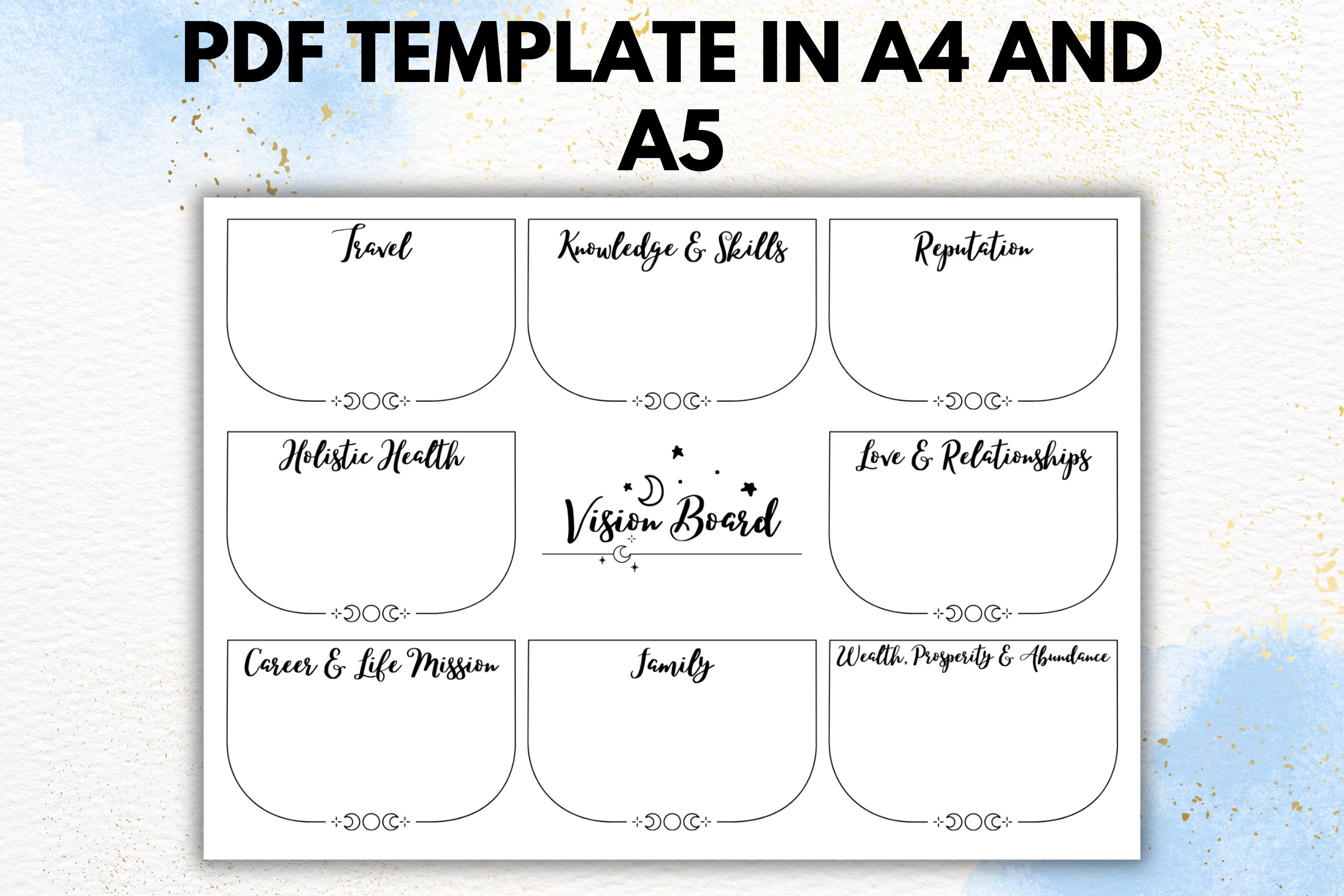 Manifestation Vision Board Template, Vision and Goal Journal Template Manifestation Vision Board Template, Vision and Goal Journal Template