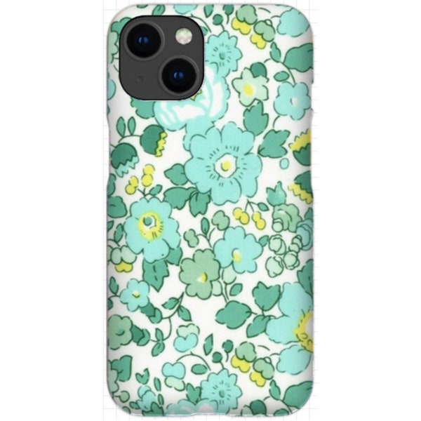 Coque de Téléphone Liberty betsy mint - Coque Fleur Smartphone pour Femme | Protection Rigide iPhone Samsung, Coque Personnalisée Cadeau