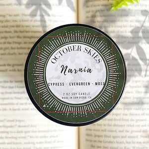 Narnia / Vela de soja / Vela inspirada en libros / October Skies Co.