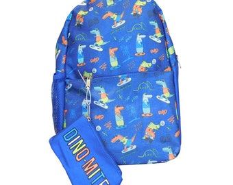 Mochila Dino-Mite para niños con accesorio de bolsa