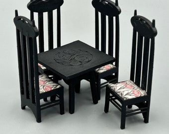 Dolls House 1/24 Mackintosh Dining Table and Chairs