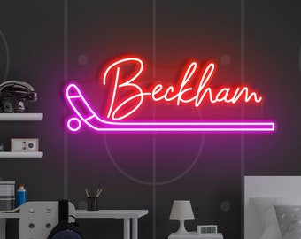 Hockey Name Neon Sign teen boy gifts christmas Neon Sign Name, Personalized Name Sign, Neon Name Sign, Kids Name Sign, Hockey Gift