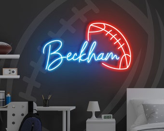 Personalized Football Name Neon Sign, Teenage boy gifts Personalized Name Neon Sign,  Name Neon Sign, Kids Name Sign, Football Gift