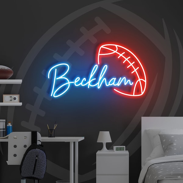 Personalized Football Name Neon Sign, Teenage boy gifts Personalized Name Neon Sign,  Name Neon Sign, Kids Name Sign, Football Gift