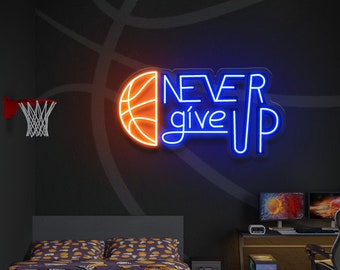 Custom Basketball Neon Sign, Personalized Sports Room Decor