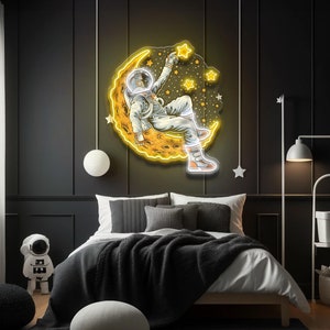 Custom Neon sign Astronaut Artwork Neon Sign Decoration, Custom Neon Sign Astronaut neon sign , Neon Sign bedroom for kid, christmas Decor