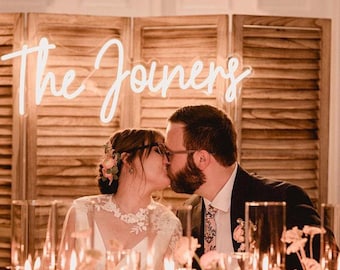 Custom Wedding Neon Sign, Last Name Party Decor