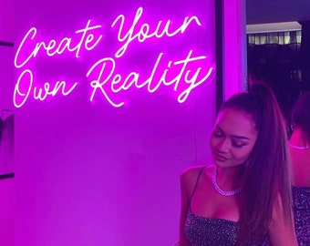 Create your own reality neon sign, personalised gift, bedroom decor, room decor, wedding gift , personalized wedding, home decor