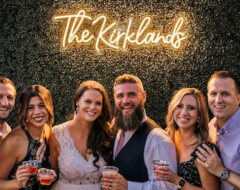 Letrero de neón personalizado para bodas, luz de neón LED personalizada