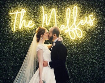 Custom Wedding Neon Name Sign, Personalized Wedding Decor