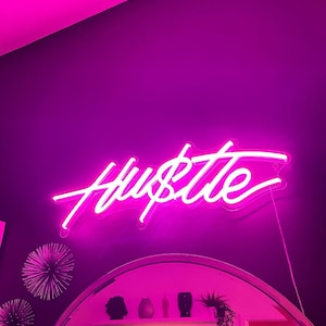 Custom 'Hustle' LED Neon Sign – Personalized Wall Decor