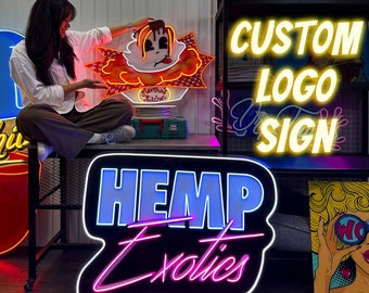 Custom Neon Logo Sign, Personalized Business Bar Decor