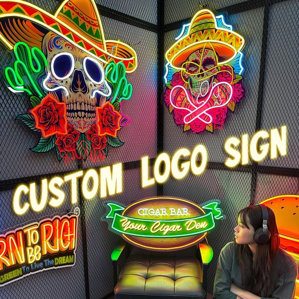 Custom Neon logo Sign, Custom neon sign logo, neon signs custom logo, business logo sign, Custom logo light sign, Business sign wall, Helen1