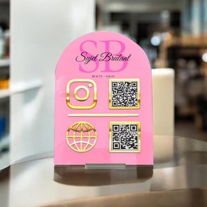 Multi QR code Business Social Media Sign | Instagram , Facebook , Web Social Media Sign | Beauty QR code Sign | Social Media QR Code Sign