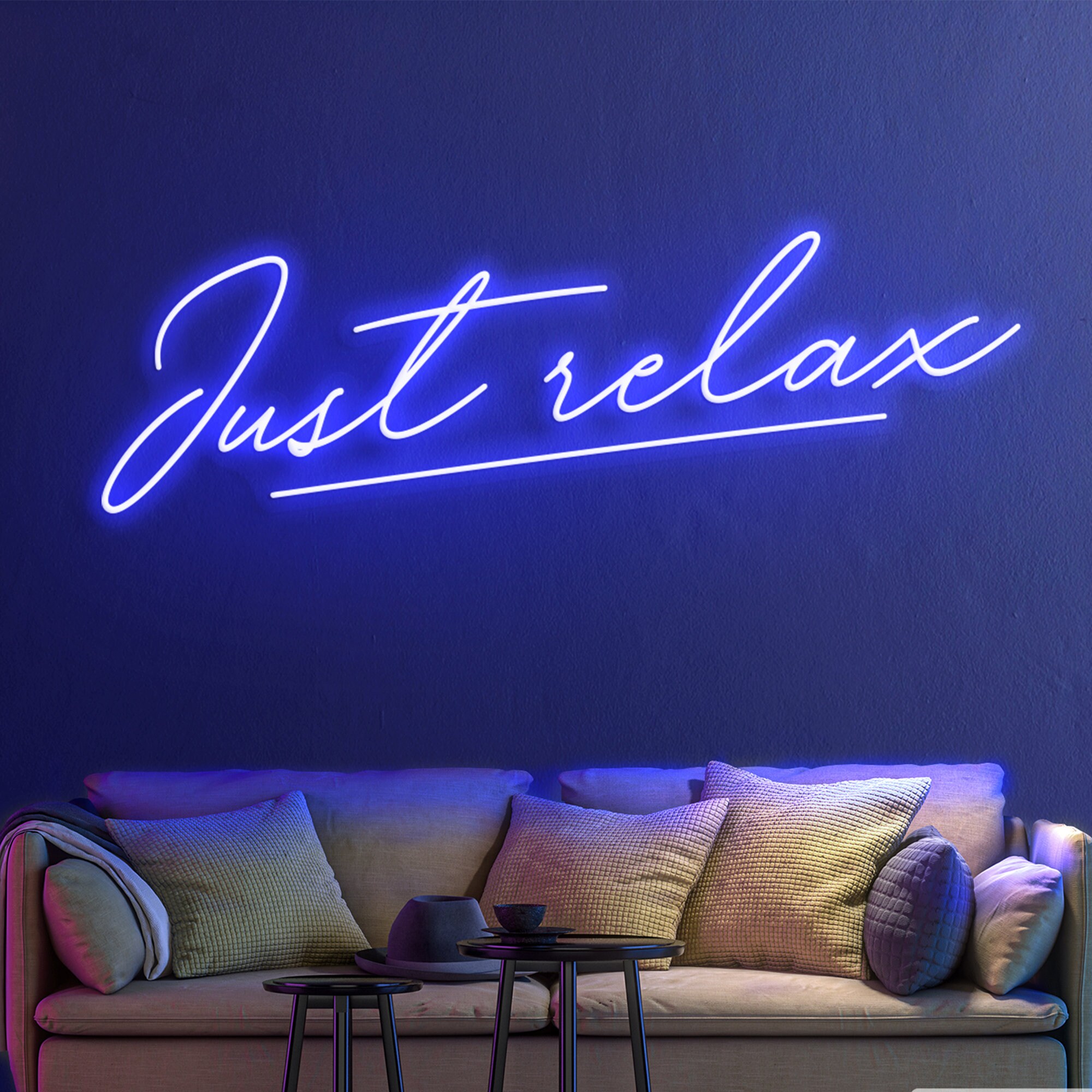 Custom Neon Sign Neon Sign Light Just Relax Neon Sign Etsy