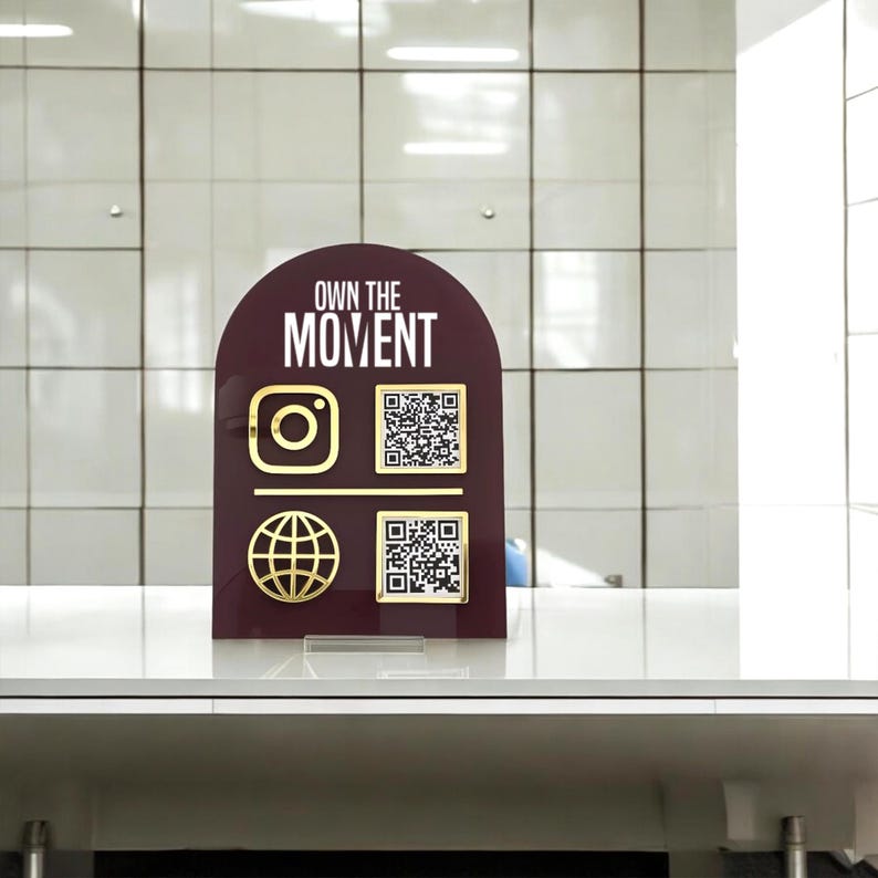 Custom Acrylic Multi QR Code Sign | Social Media & Payment - Etsy