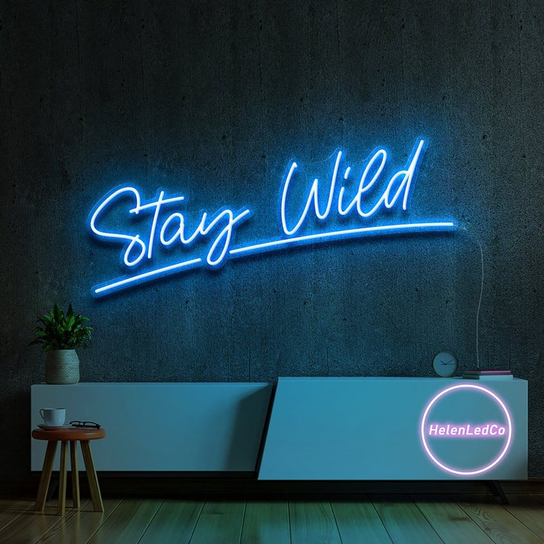 Neon sign custom, Stay wild neon sign, neon sign light, neon sign bedroom image 4