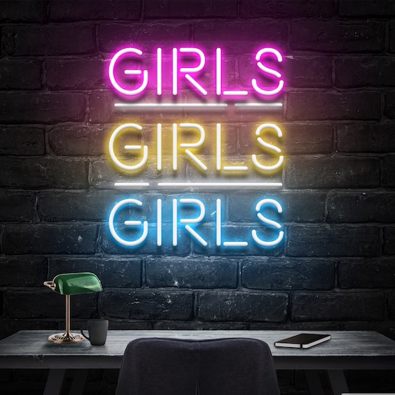 Custom Girls LED Neon Sign, Dimmable Wall Decor - Etsy