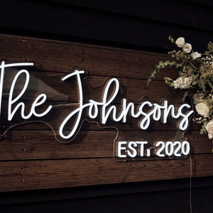 Wedding NEON SIGN with EST year for reception | Wedding Decorations | Wedding Decor | Wedding Gifts | Wedding Light Neon Sign Wedding