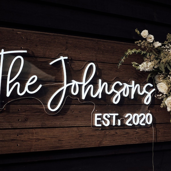 Wedding NEON SIGN with EST year for reception | Wedding Decorations | Wedding Decor | Wedding Gifts | Wedding Light Neon Sign Wedding