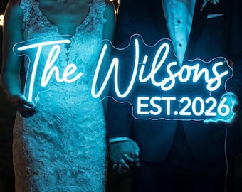Wedding NEON SIGN for reception, Neon Sign Custom Name, Bedroom Wall Decor