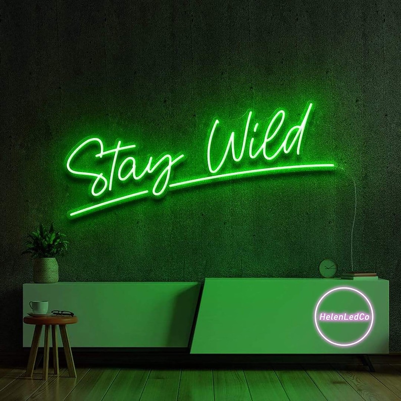 Neon sign custom, Stay wild neon sign, neon sign light, neon sign bedroom image 6