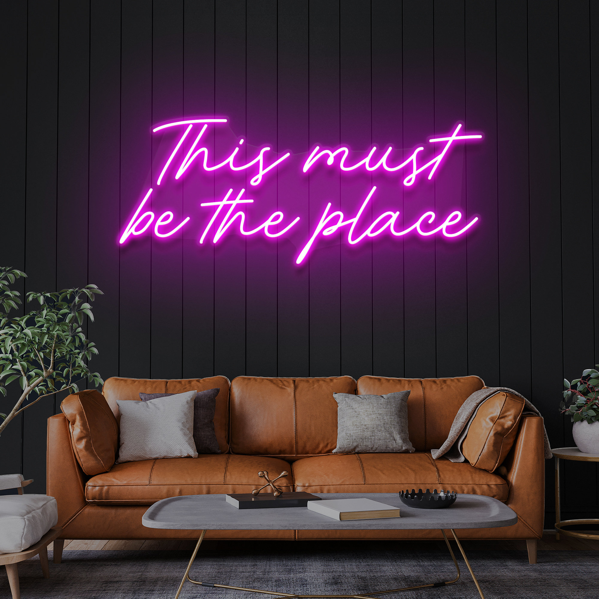 Feestdecoratie Slaapkamer Neonbord 'This Must Be The Place' - Warmwitte LED Neonverlichting Voor Aan De Muur, USB-aansluiting, Perfect Voor Slaapkamer, Bar Of Als Cadeau Persoonlijk Cadeau Meisjes