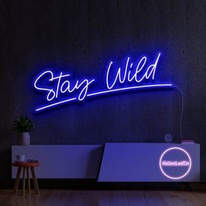 Neon sign custom, Stay wild neon sign, neon sign light, neon sign bedroom image 3
