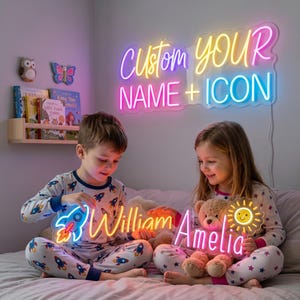 Letrero de neón personalizado con nombre, luz nocturna, decoración para dormitorio de adolescente, para niña