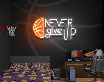 Personalized Basketball Neon Sign, Custom Name, Kids Room Decor