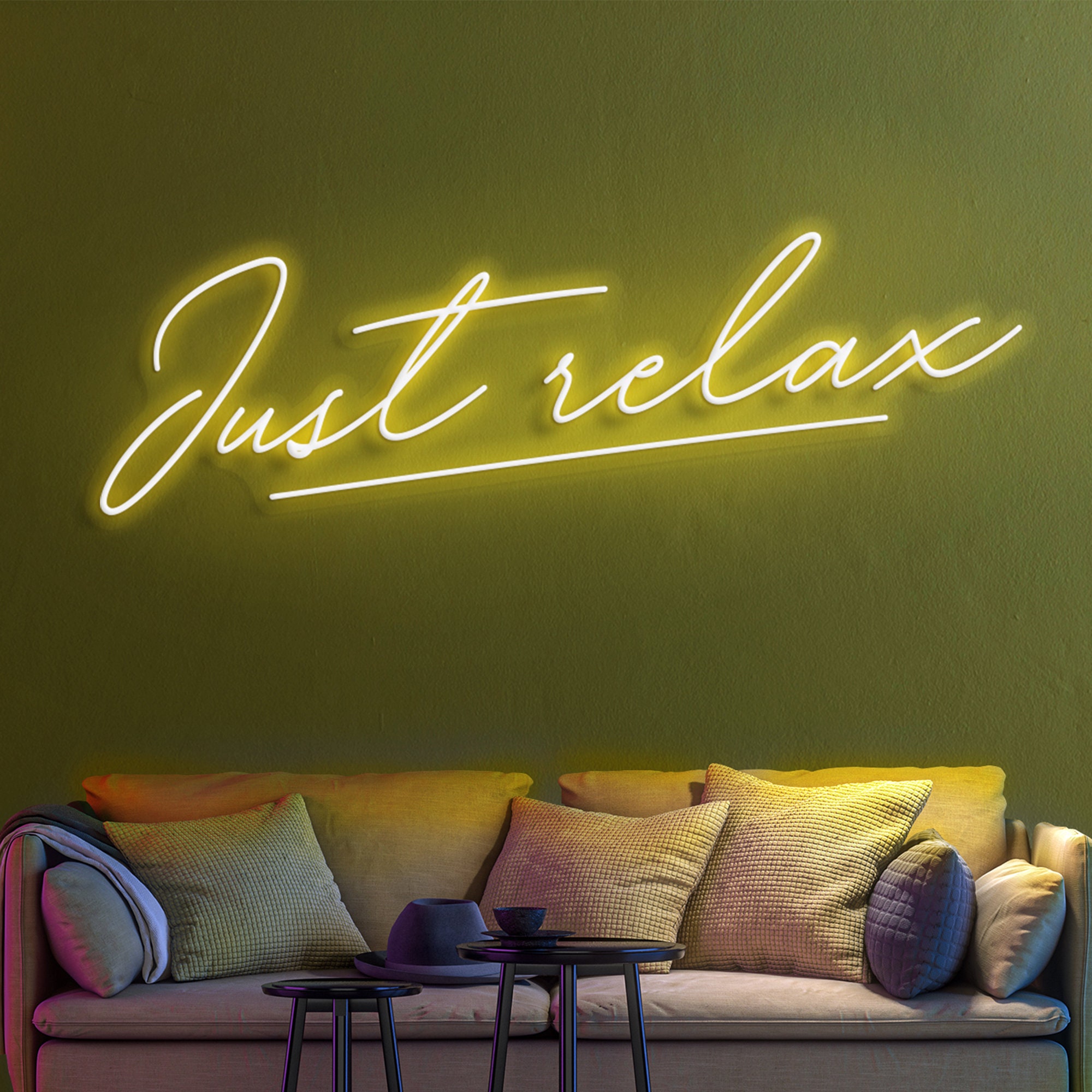 Custom Neon Sign Neon Sign Light Just Relax Neon Sign Etsy