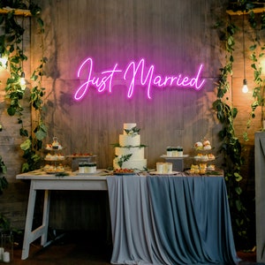 Just Married Neon Sign Wedding, Wedding Neon Sign, Custom Neon Sign