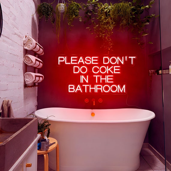Bathroom on sale neon lights