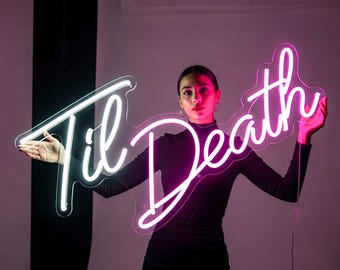 Neon Sign Wedding Til Death neon sign, Wedding neon sign, Wedding Gifts, Wedding Decoration, Wedding welcome sign lighting